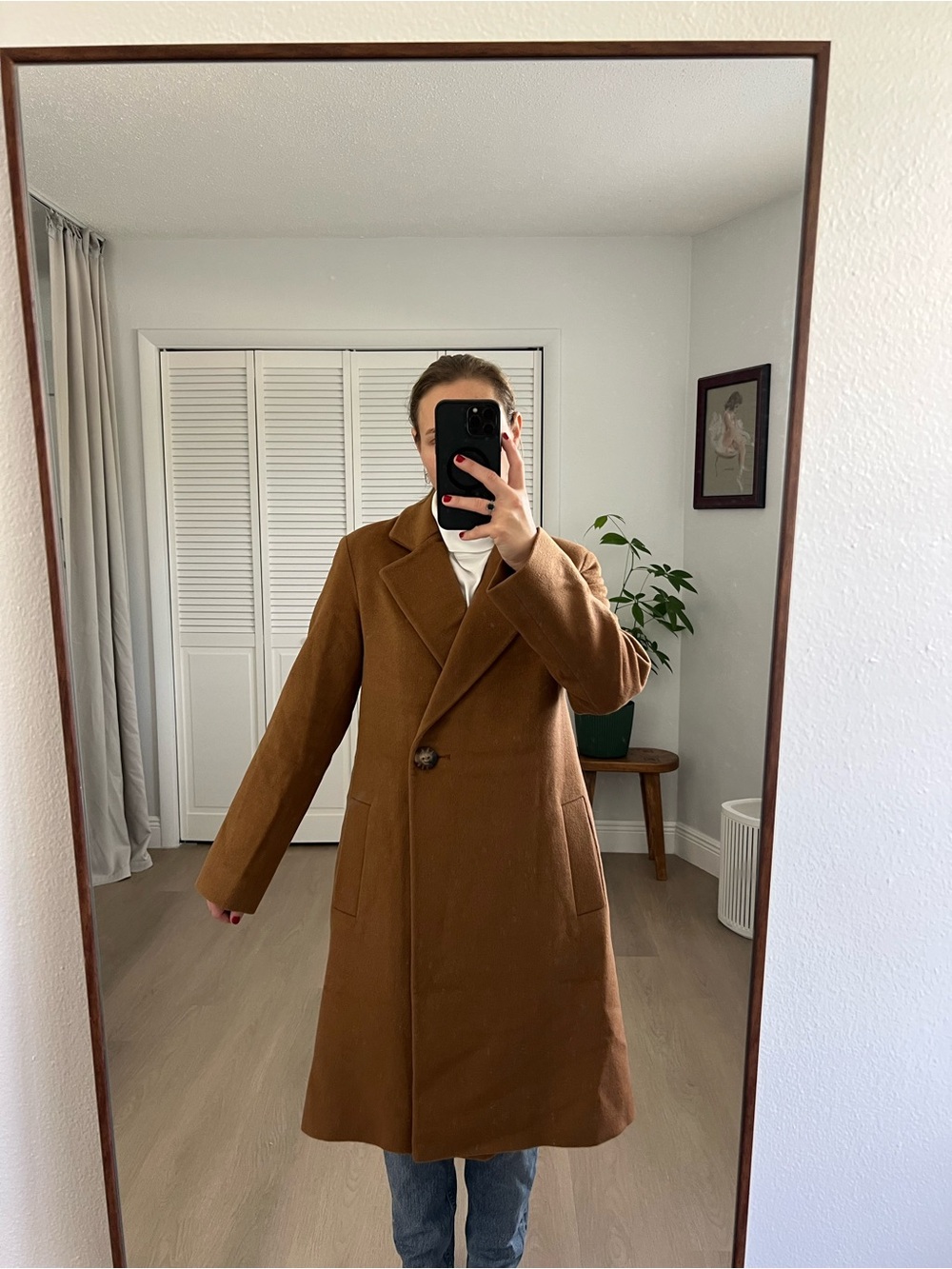 Women's Brown Single-Button Trench Coat